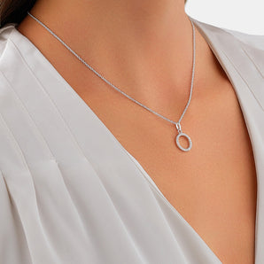 Round Cut Cubic Zirconia in 925 Sterling Silver Necklace