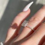 Stunning 1.50 CT Emerald Moissanite Engagement Ring with Hidden Halo & Pave Design 2