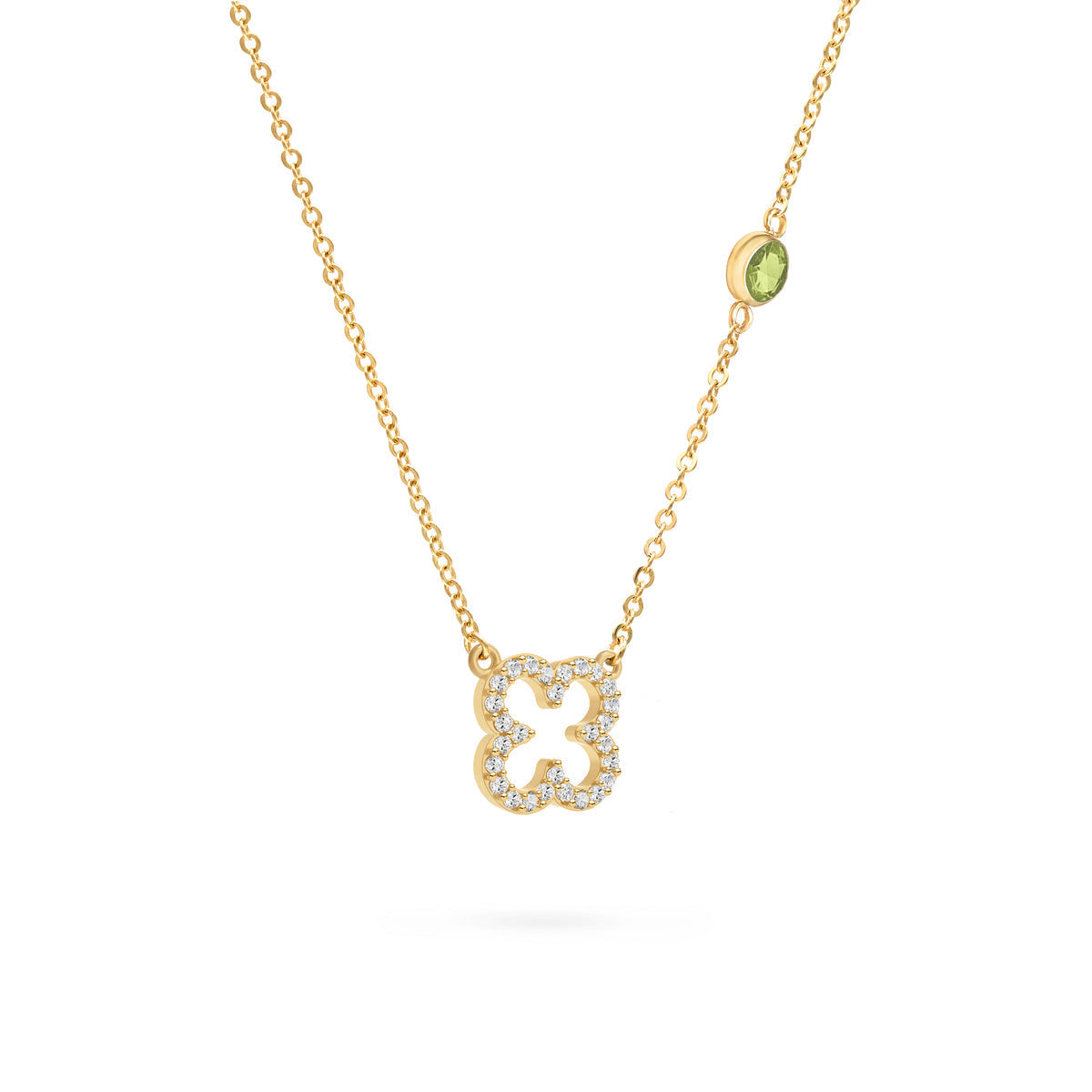 0.25 CT Round Peridot Lab Made Diamond- August Birthstone Necklace 4