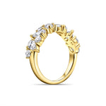 Stunning 0.4 TCW Round and Pear Moissanite Stones Half Eternity Wedding Band 3