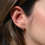 0.30 TCW Round Shape Moissanite Huggies Earrings in Gold 3