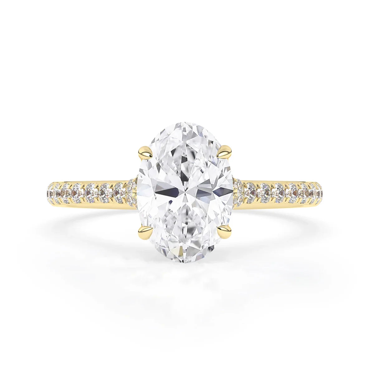 Stunning 2.0 CT Oval Moissanite Engagement Ring with Split Shank Design 1