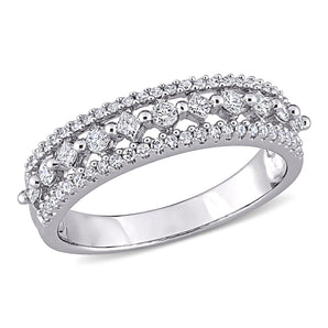 Round Cut Cubic Zirconia in 925 Sterling Silver Wedding Bands