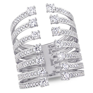 Round Cut Cubic Zirconia in 925 Sterling Silver Wedding Bands