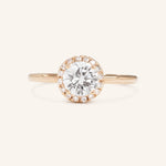 Stunning 1.0 CT Round Moissanite Engagement Ring with Halo Design 5