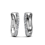 Round Cut Cubic Zirconia in 925 Sterling Silver Earrings 4