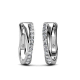 Round Cut Cubic Zirconia in 925 Sterling Silver Earrings 4