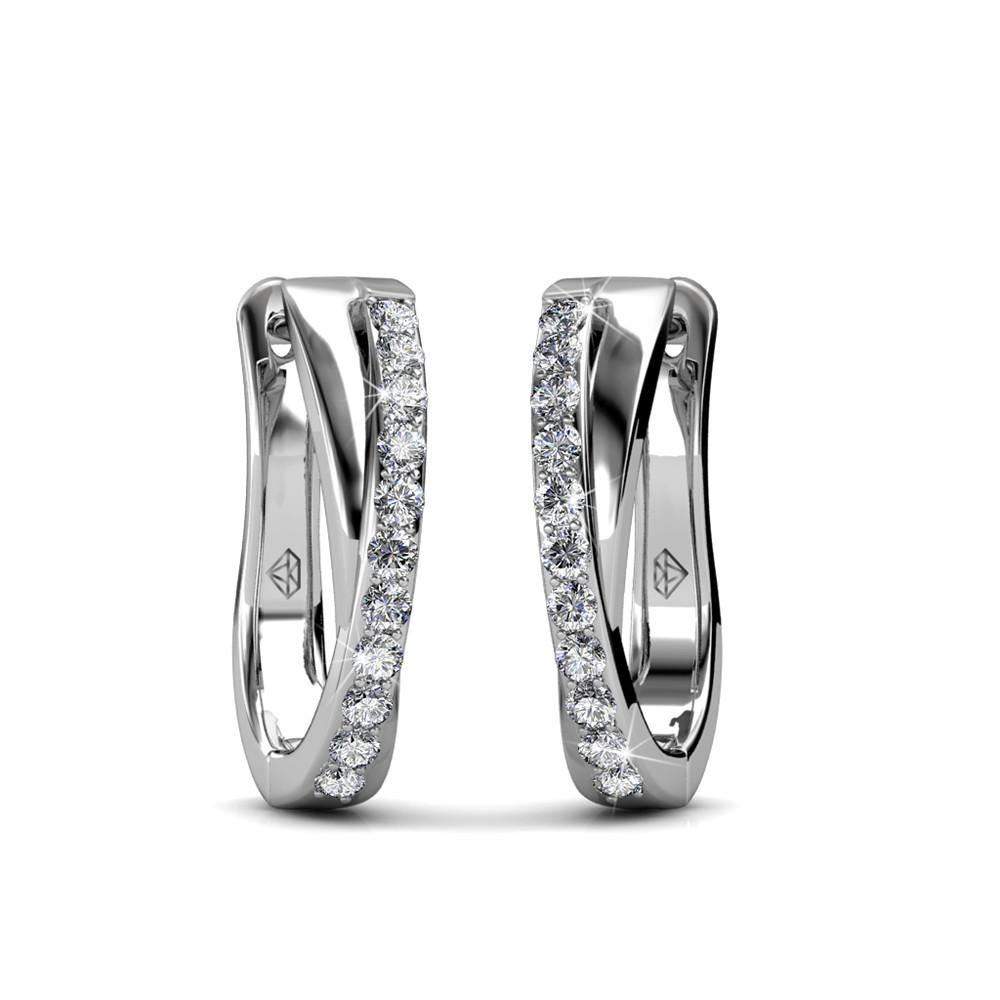 Round Cut Cubic Zirconia in 925 Sterling Silver Earrings 4