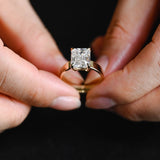 Stunning 1.5 - 2.5 CT Radiant Moissanite Engagement Ring with Pave & Hidden Halo Design 4