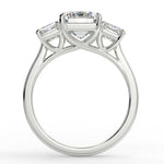 Stunning 2.53 CT Emerald Moissanite Engagement Ring with Three Stone Design 6