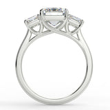 Stunning 2.53 CT Emerald Moissanite Engagement Ring with Three Stone Design 6
