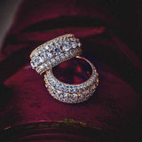 2.5 CT Round Moissanite 5 Layer Style Silver Men's Wedding Band 1