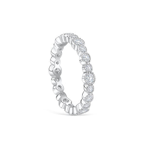 Stunning 0.4 TCW Round Moissanite Stones Full Eternity Wedding Band