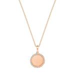 0.20 TCW Round Moissanite Diamond Engravable Diamond Pendant Necklace in Solid Gold 1