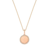 0.20 TCW Round Moissanite Diamond Engravable Diamond Pendant Necklace in Solid Gold 1
