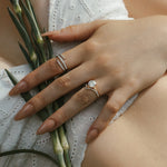 Stunning 0.20 TCW Round Moissanite Stones Curved Wedding Bands 4