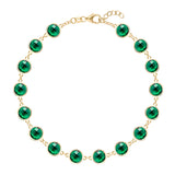 13.44 TCW Round Emerald Lab Made Diamond-May Birthstone Dainty Bracelet 1