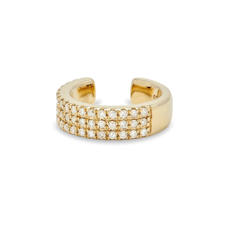 0.50 TCW Round Cut Moissanite Cuff Earrings in Gold 1