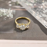 3.0 CT Round Shaped Moissanite Engagement Ring With Three Stone Style 1