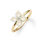 1.0 TCW Round Opal Lab Made Diamond- October Birthstone Engagement Ring 1