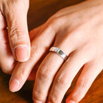 Delicate Moissanite Band with 0.1 CT Asscher Cut Stones in Solid Gold 5