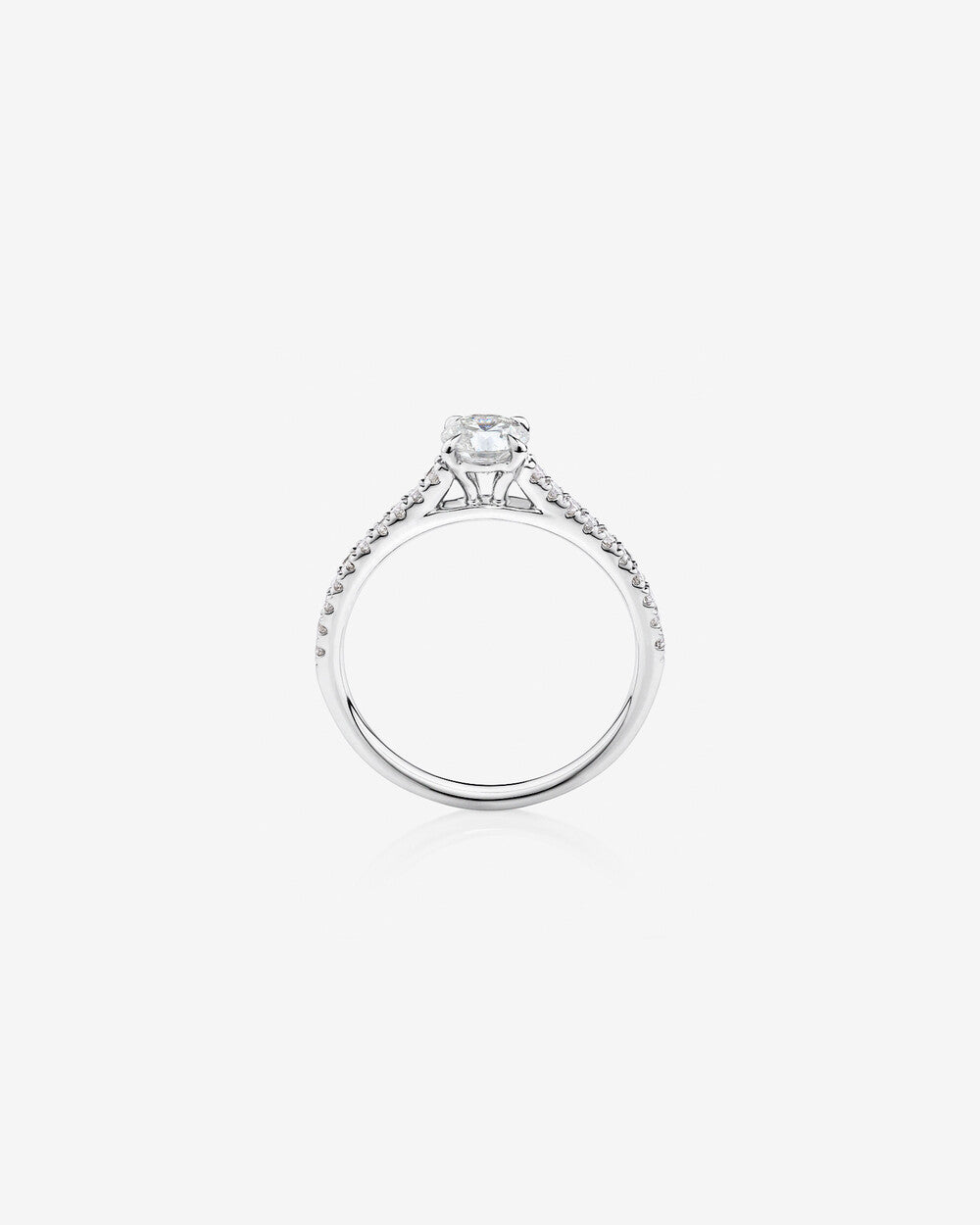 Stunning 0.78 CT Round Moissanite Engagement Ring With Pave Design 2