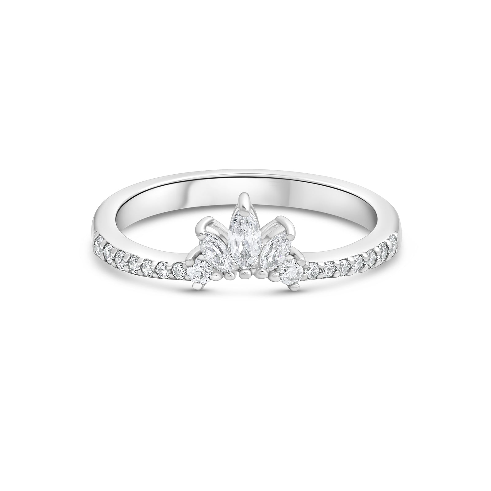 Stunning 0.3  TCW Round and Marquise Moissanite Stones Full Eternity Wedding Band 1