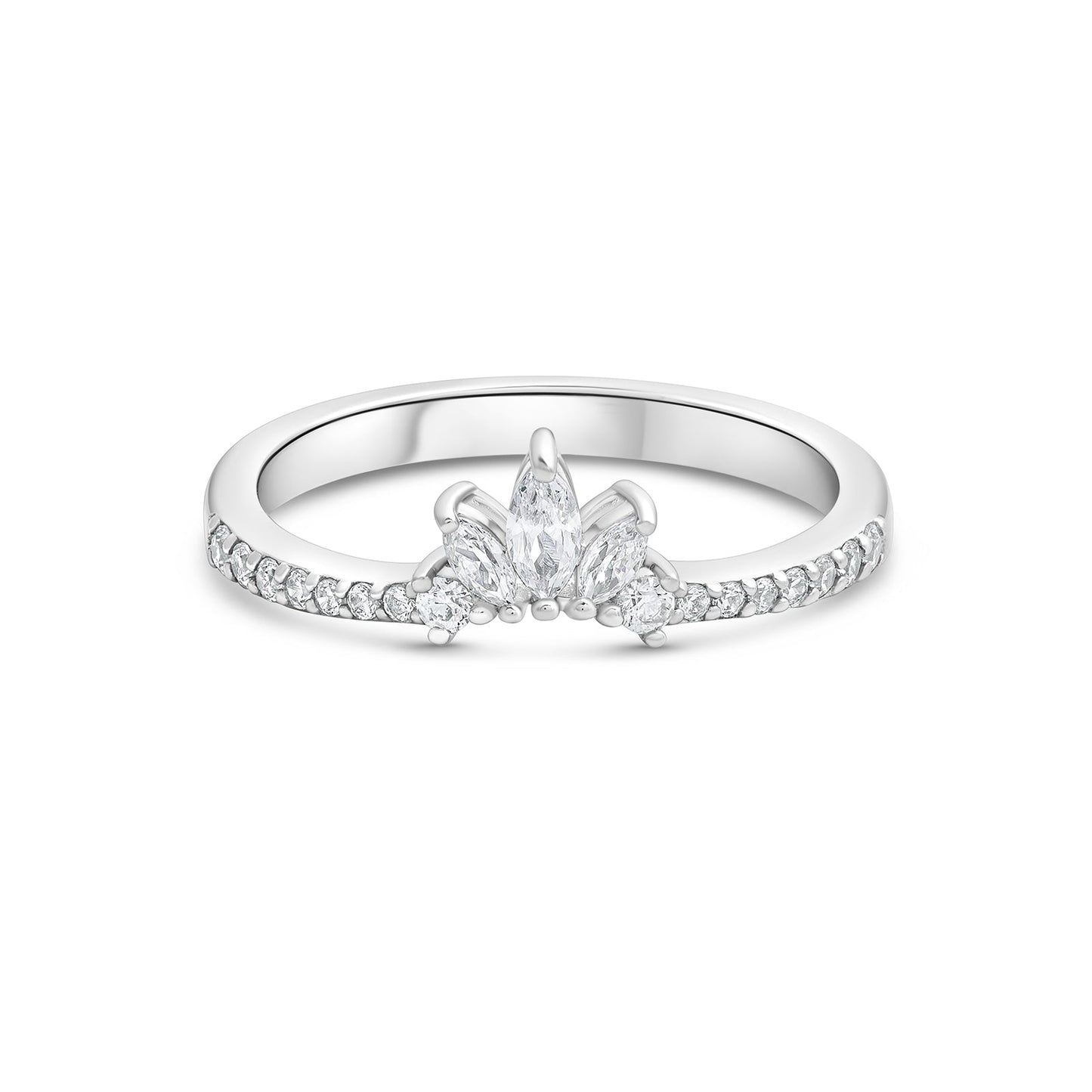 Stunning 0.3  TCW Round and Marquise Moissanite Stones Full Eternity Wedding Band 1