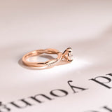 Stunning 0.5 - 1.5 CT Round Moissanite Engagement Ring with Twisted Pave Design 9