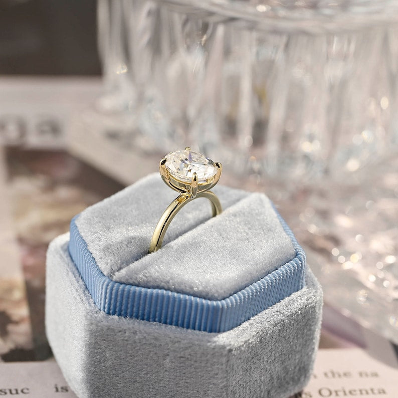 Stunning 3.0 CT Oval Moissanite Engagement Ring with Solitaire Design 6