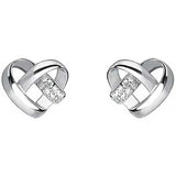 Round Cut Cubic Zirconia in 925 Sterling Silver Earrings 1