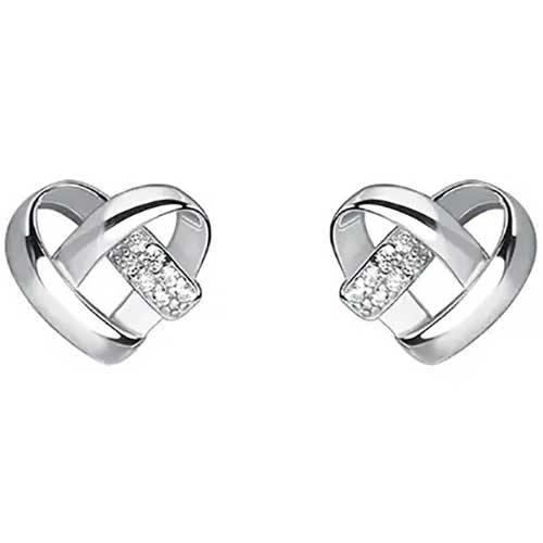 Round Cut Cubic Zirconia in 925 Sterling Silver Earrings 1