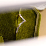 Classic V Shaped Bridal Wedding Band 9