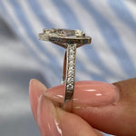 Stunning 1.75 CT Pear Moissanite Engagement Ring with Halo & Pave Design 3