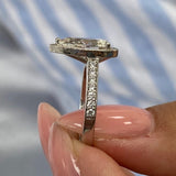 Stunning 1.75 CT Pear Moissanite Engagement Ring with Halo & Pave Design 3