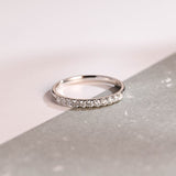 Stunning 0.2 TCW Round Moissanite Stones Half Eternity Wedding Bands 1