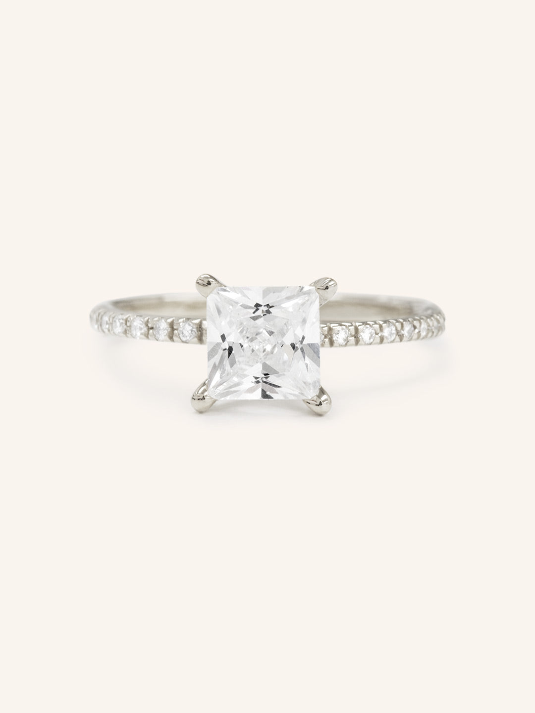 Stunning 1 CT Cushion Moissanite Engagement Ring With Pave Design 4