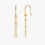 0.50 TCW Round Cut Moissanite Bezel Dangle Earrings in Gold 1