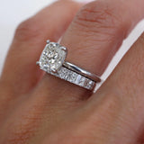 Classic Stunning 0.40 TCW Round & Baguette Moissanite Stones Cluster Wedding Bands 4