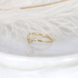 Stunning 0.10 TCW Round Moissanite Stones Curved Wedding Bands 3