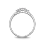 Stunning 0.7 CT Emerald Moissanite Stones Three Stones Engagement Ring 3