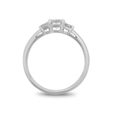 Stunning 0.7 CT Emerald Moissanite Stones Three Stones Engagement Ring 3