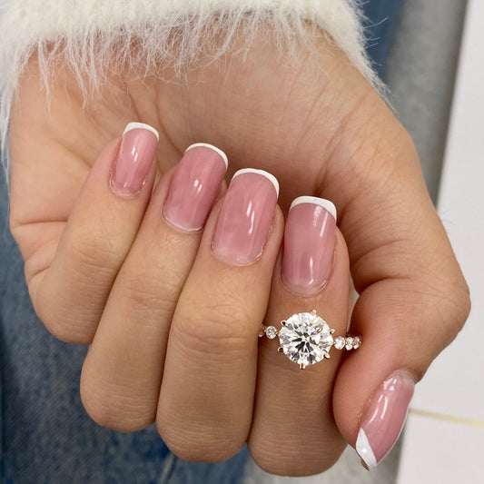 2.0 CT Round Moissanite Engagement Ring with Dainty Pave Design 1
