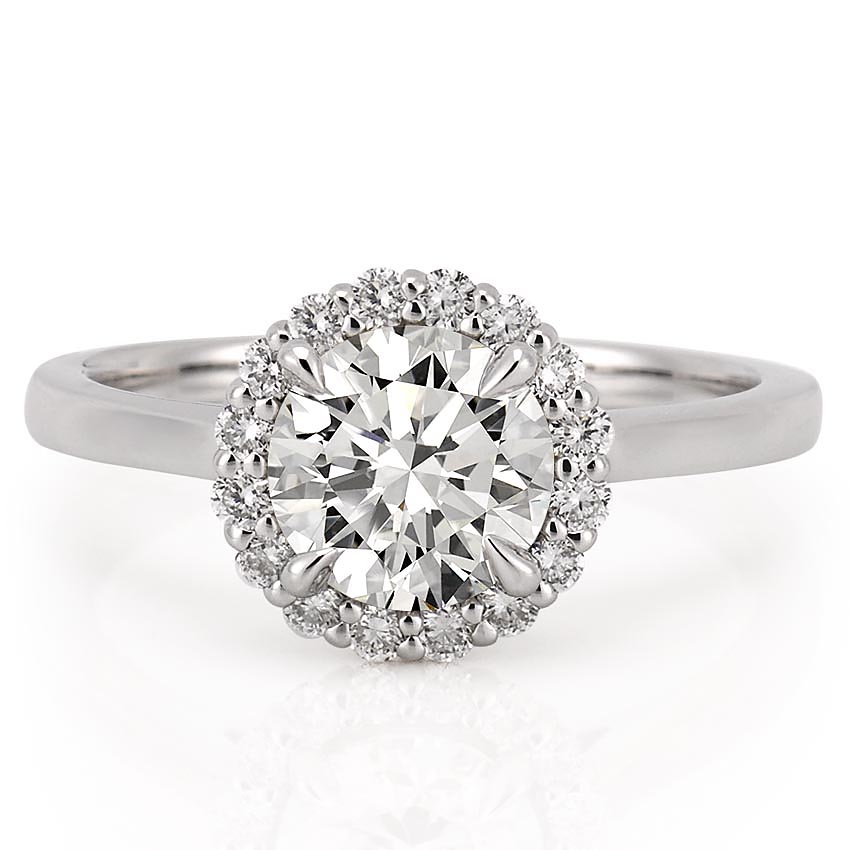 Stunning 1.0- 2.0 CT Round Moissanite Engagement Ring with Halo Design 3