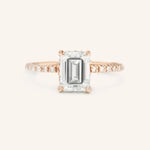Stunning 2 CT Emerald Moissanite Engagement Ring with Hidden Halo Design 5