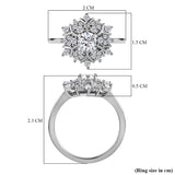 Round Cut Halo Style Cubic Zirconia in 925 Sterling Silver Ring 6