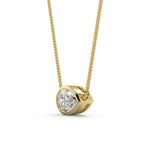 1.0 CT East West Pear Moissanite Diamond Bezel Pendant Necklace in Solid Gold 3