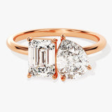 Stunning 2.50 TCW Pear & Emerald Moissanite Engagement Ring 5