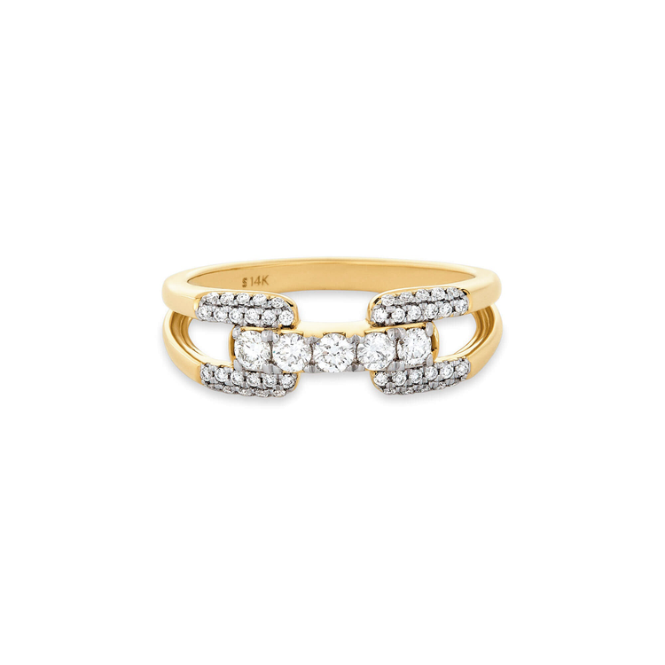 Stunning 0.41 TCW Round Moissanite Stones Harness Wedding Band 1
