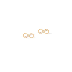 0.30 TCW Round Cut Moissanite Infinity Stud Earrings in Gold